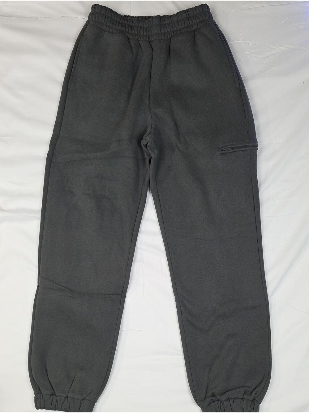 Comfrt Charcoal Elastic Waist Joggers with Zip Pocket Small
